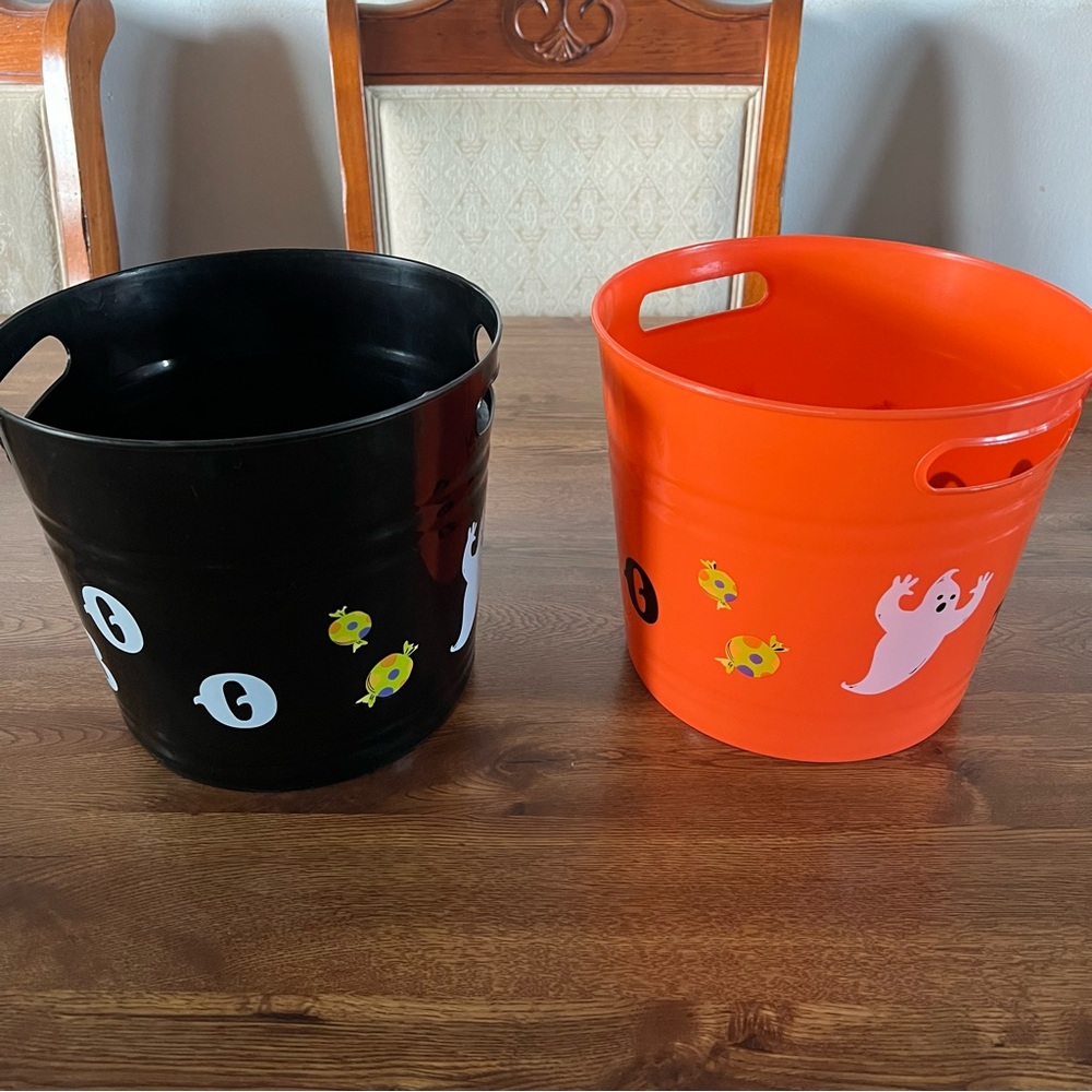 Vintage 2011 Target Halloween Candy Bucket set of 2